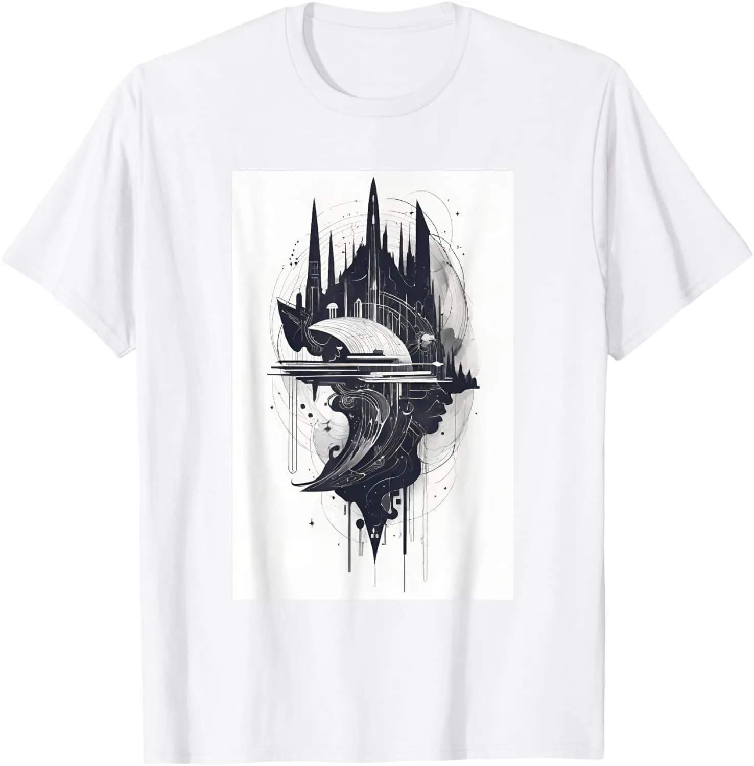 Abstract City Minimalist Aesthetic Artwork Graphic T-Shirt