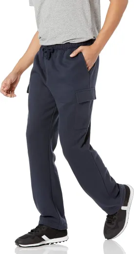 Amazon Essentials Men's Cargo Fleece Sweatpant with Open Hem
