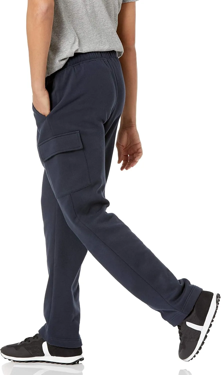 Amazon Essentials Men's Cargo Fleece Sweatpant with Open Hem