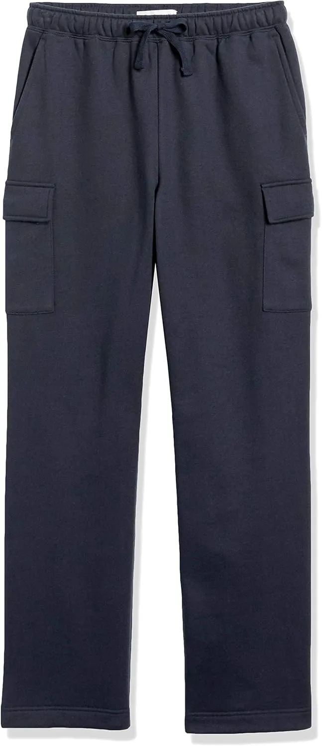 Amazon Essentials Men's Cargo Fleece Sweatpant with Open Hem