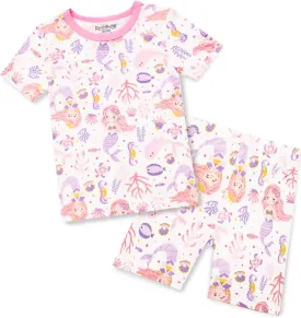 Bamboo Viscose Toddler Unicorn Mermaid Girls Kids Pajamas Short Sleeve Summer Cool Snug fit Pjs 12M-8Y 2pcs