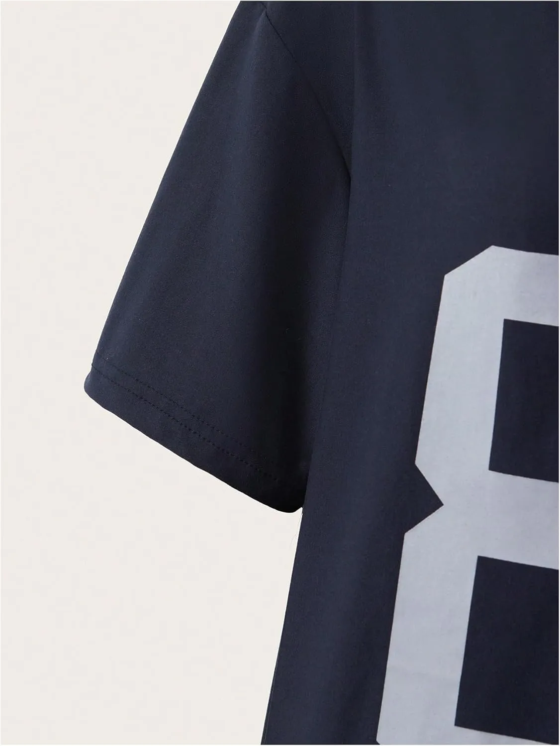 Girl's Off The Shoulder Tops Number Graphic Jersey Shirts Short Sleeve Oversized T Shirts Y2k Tops