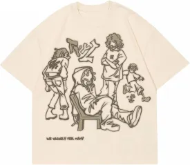 Oversized Graphic Tees for Women Y2k Men Streetwear Harajuku T-Shirts Vintage Tees
