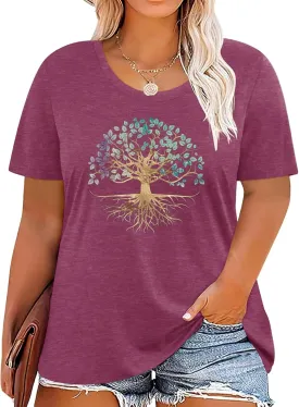 Plus Size Tshirts for Women Graphic Tees Summer Casual Tops Loose Cute Trendy Clothes Tee Shirt