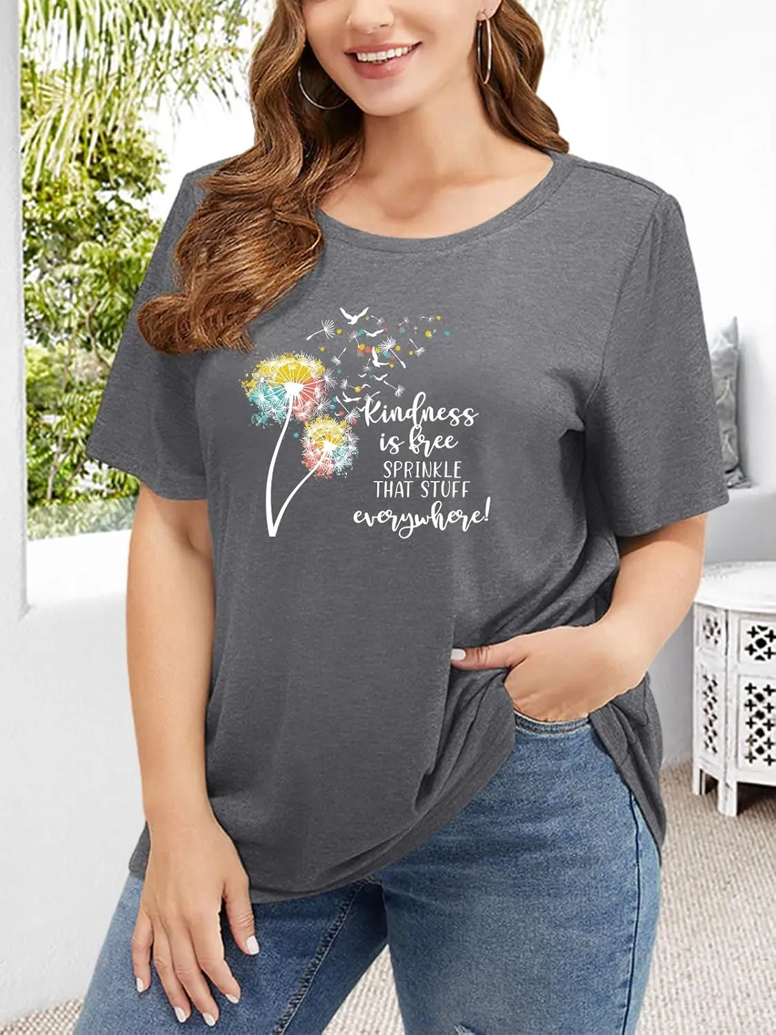 Plus Size Tshirts for Women Graphic Tees Summer Casual Tops Loose Cute Trendy Clothes Tee Shirt
