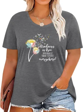 Plus Size Tshirts for Women Graphic Tees Summer Casual Tops Loose Cute Trendy Clothes Tee Shirt