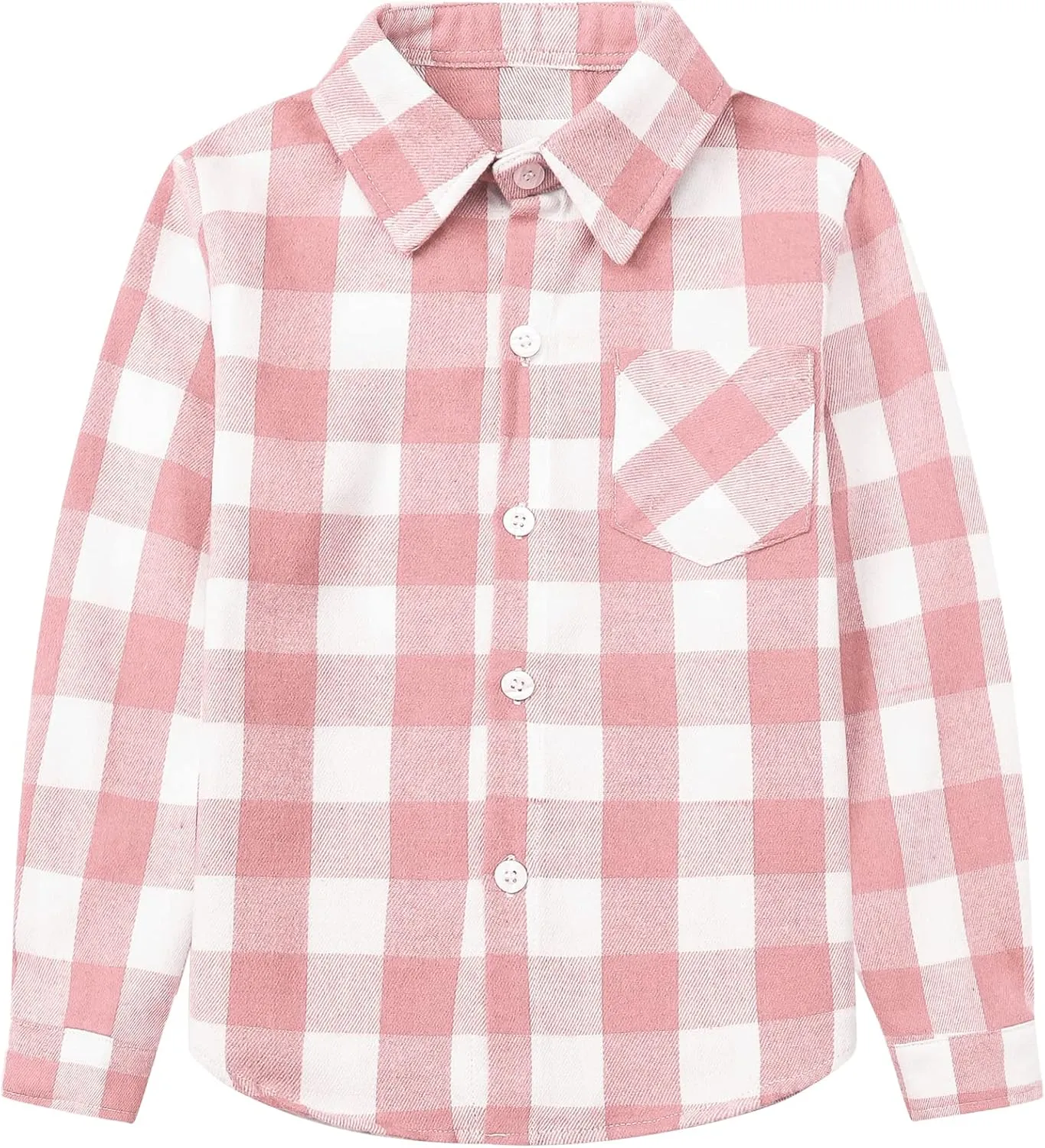 SANGTREE Womens and Girls Long Sleeve Flannel Shirt Casual Button Down Plaid Shirts, 3 Months - Adult 2XL