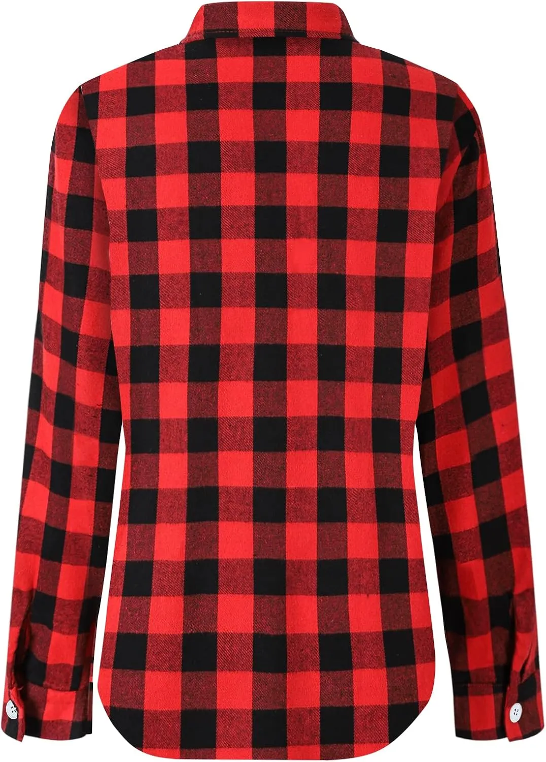 SANGTREE Womens and Girls Long Sleeve Flannel Shirt Casual Button Down Plaid Shirts, 3 Months - Adult 2XL