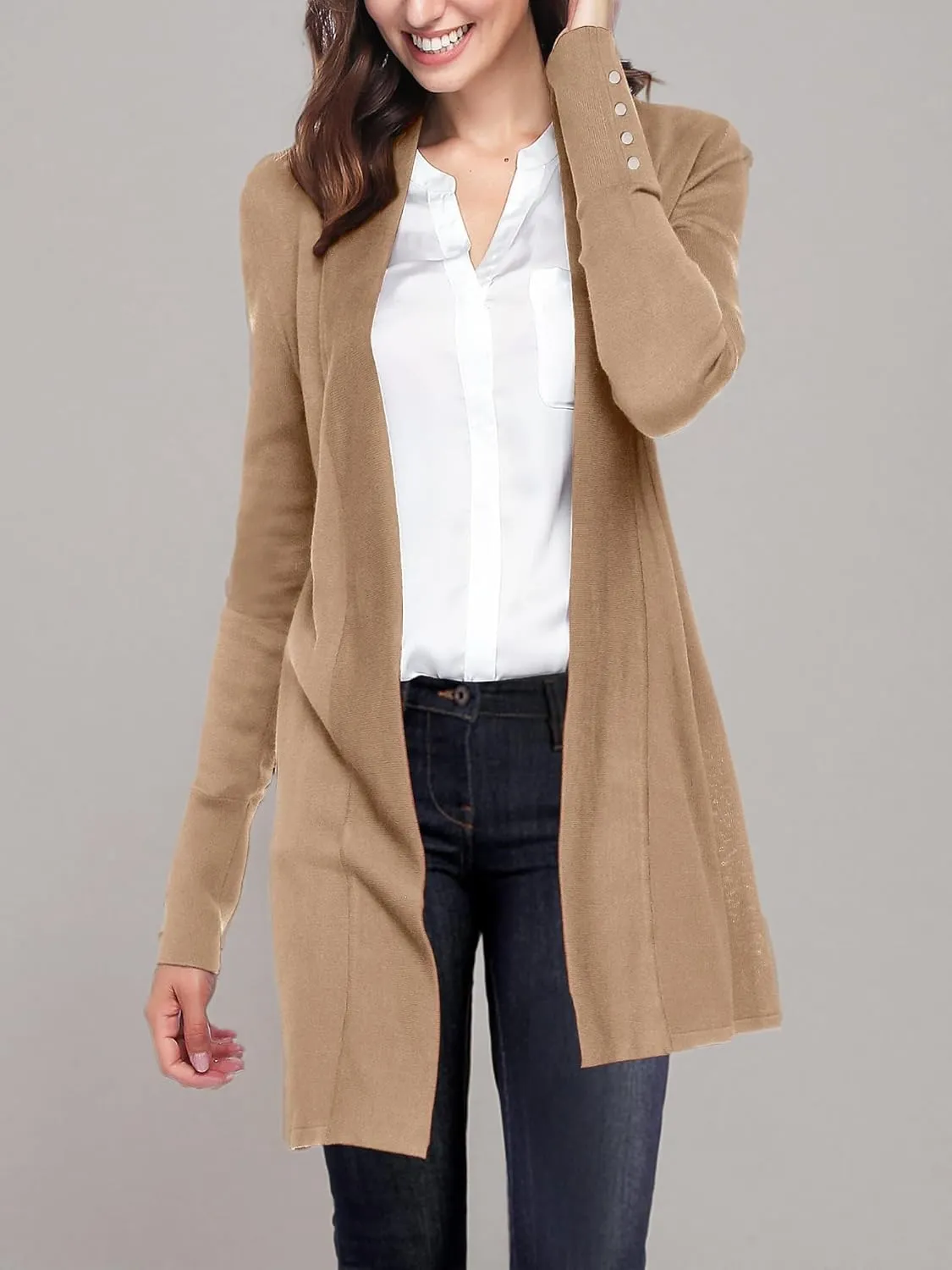 Spicy Sandia Women's Cardigan Sweaters Long Dressy Casual Lightweight Open Front Knit Cardigans for Spring Early Fall