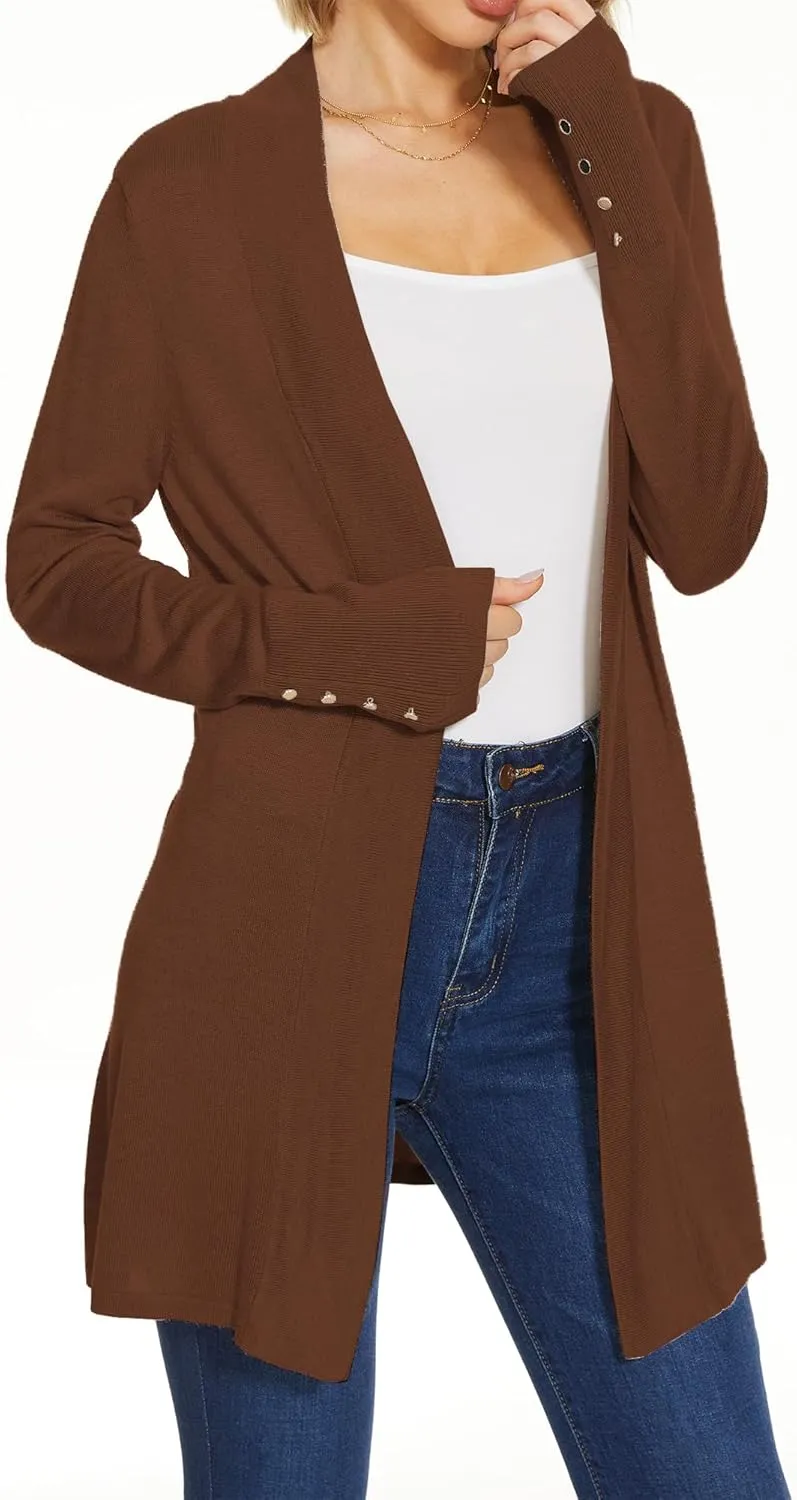 Spicy Sandia Women's Cardigan Sweaters Long Dressy Casual Lightweight Open Front Knit Cardigans for Spring Early Fall
