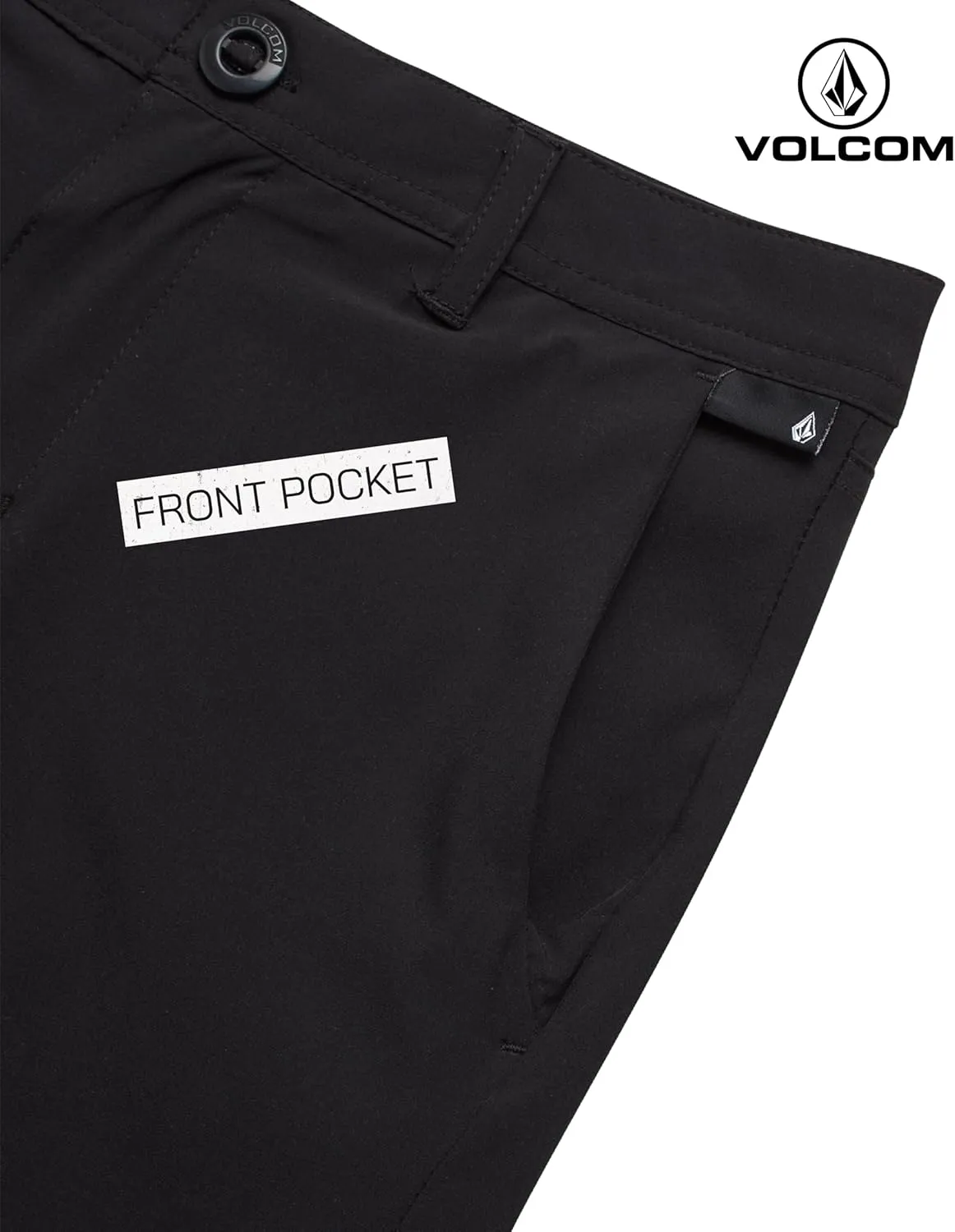 Volcom Boys' Twill Shorts - Stretch Fit Flat Front Chino Golf Uniform Shorts for Boys, Classic Pull-On Style with Belt Loops