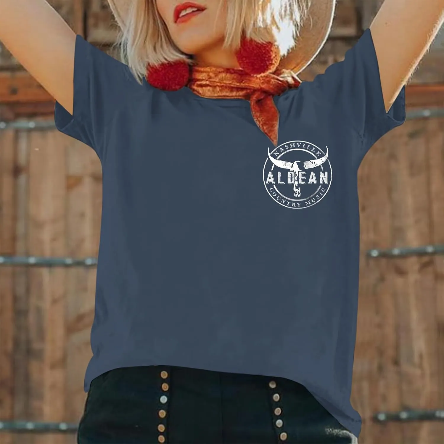 Womens Oversized Graphic Country Concert Tees Vintage Cowgirl Western Shirts Rock Band T Shirts Cotton Loose Fit