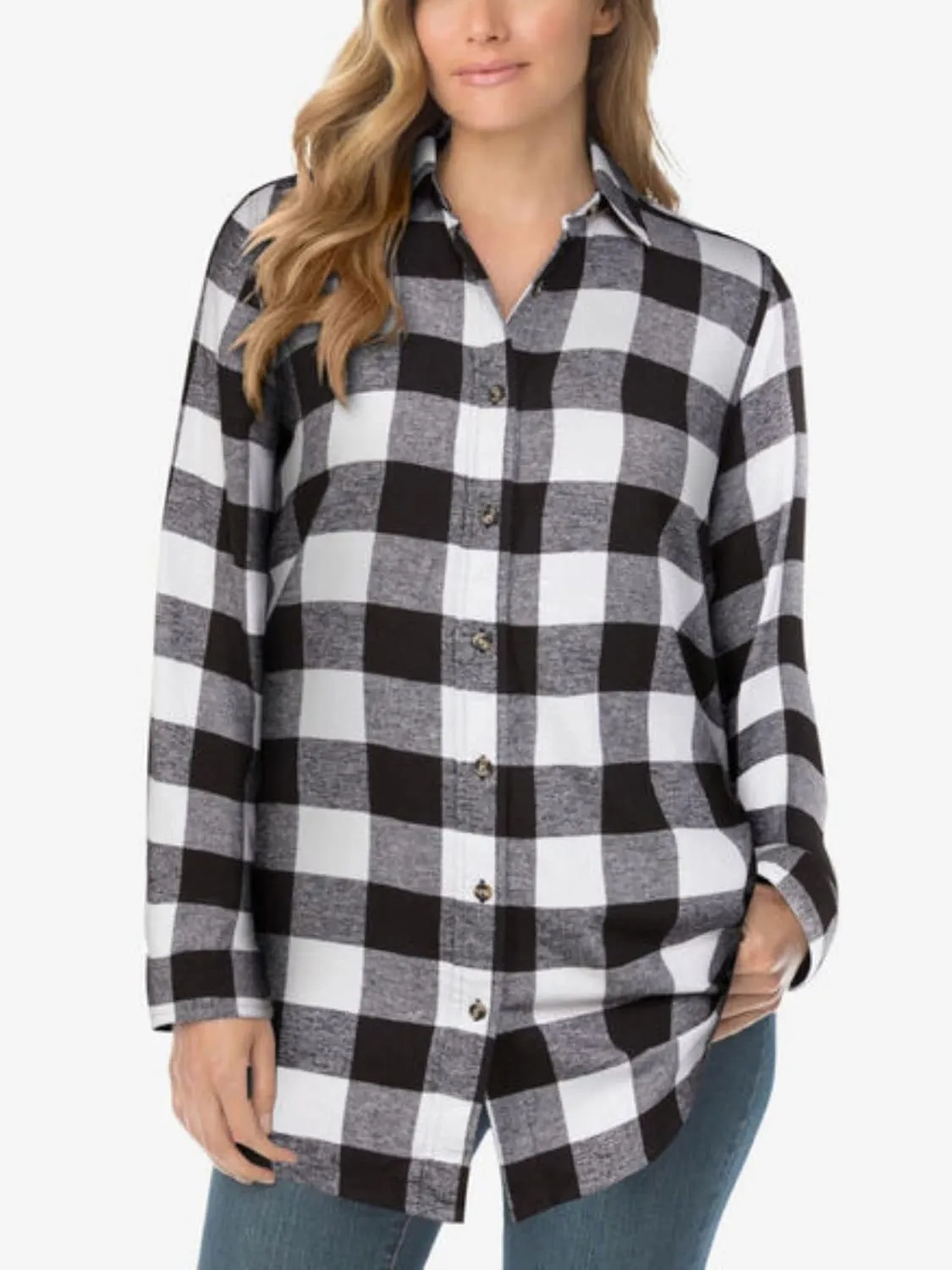 ZAFUL Womens Flannel Shacket Jacket Casual Plaid Wool Blend Button Down Long Sleeve Shirt 2024 Fall Clothes