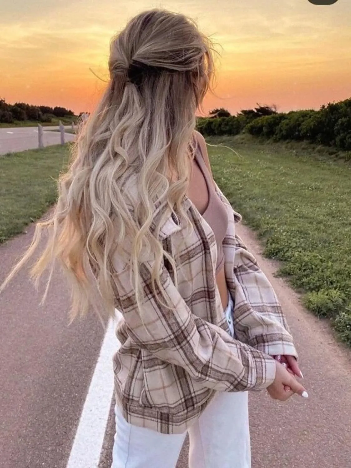 ZAFUL Womens Flannel Shacket Jacket Casual Plaid Wool Blend Button Down Long Sleeve Shirt 2024 Fall Clothes