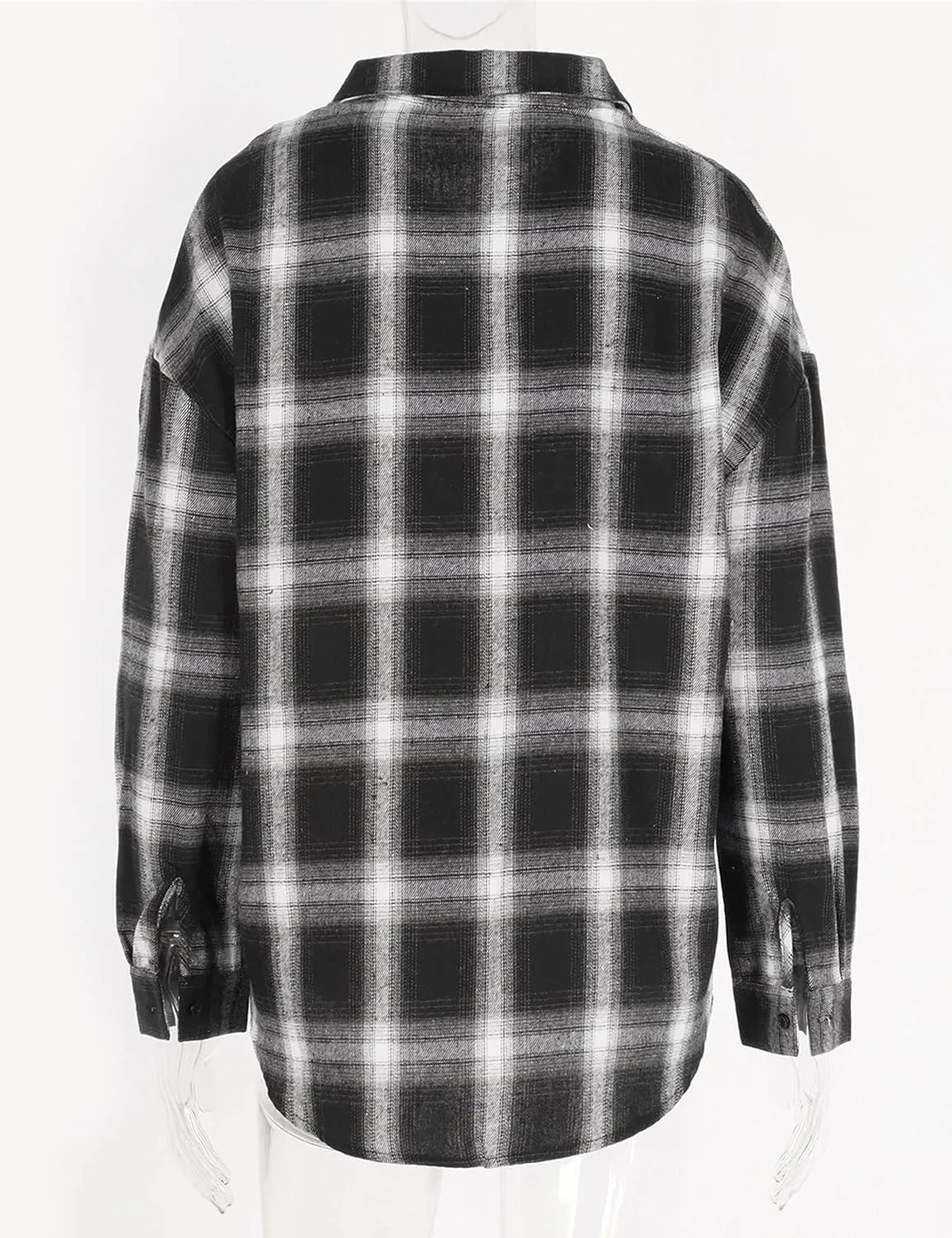 Zontroldy Womens Flannel Plaid Shirts Oversized Lightweight Buffalo Plaid Button Down Shirt Blouse Tops
